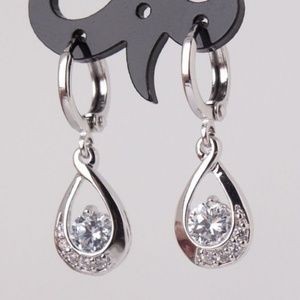 2 for $30 CZ Drop Silver Earrings